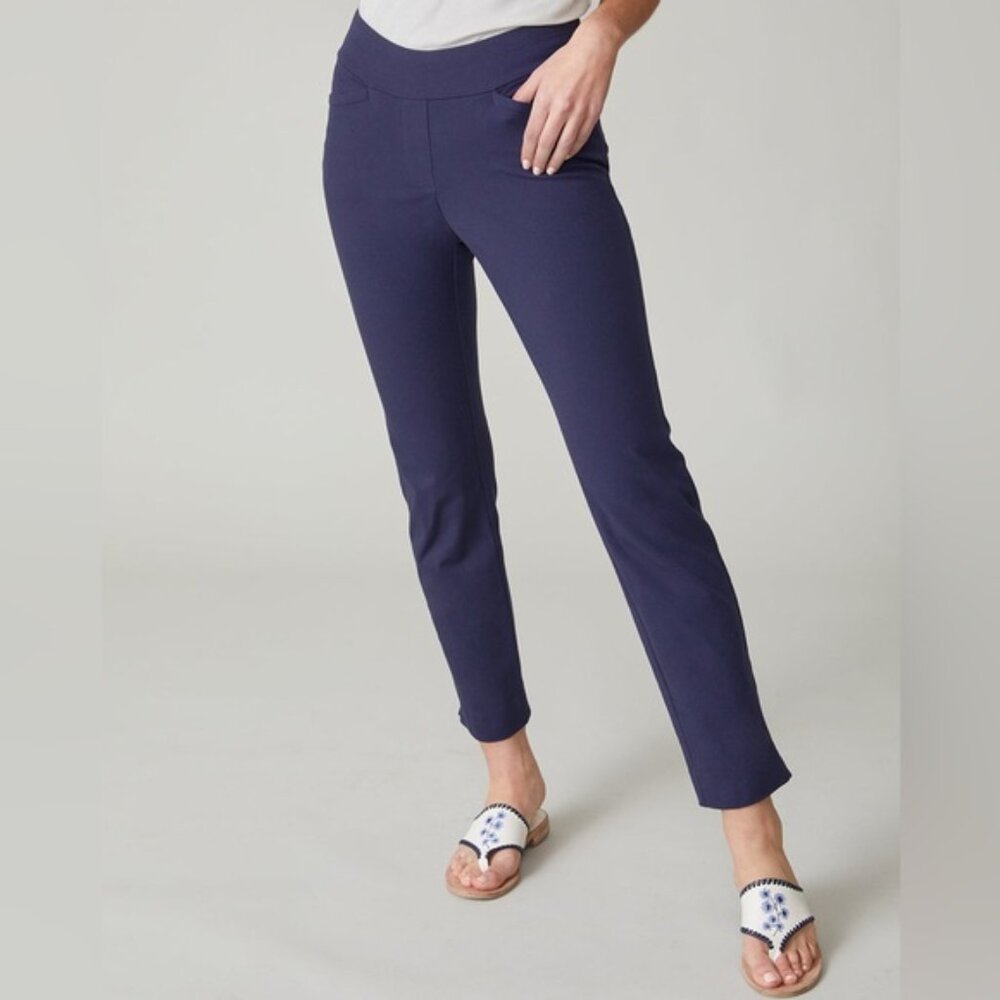 Spartina 449 Maren Pull-on Straight Leg Pants in Navy, Size XL